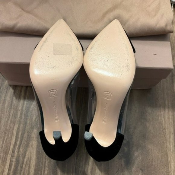 Gianvito Rossi Classic Black Velvet Plexi Pumps SZ 35/5 - Picture 7 of 7